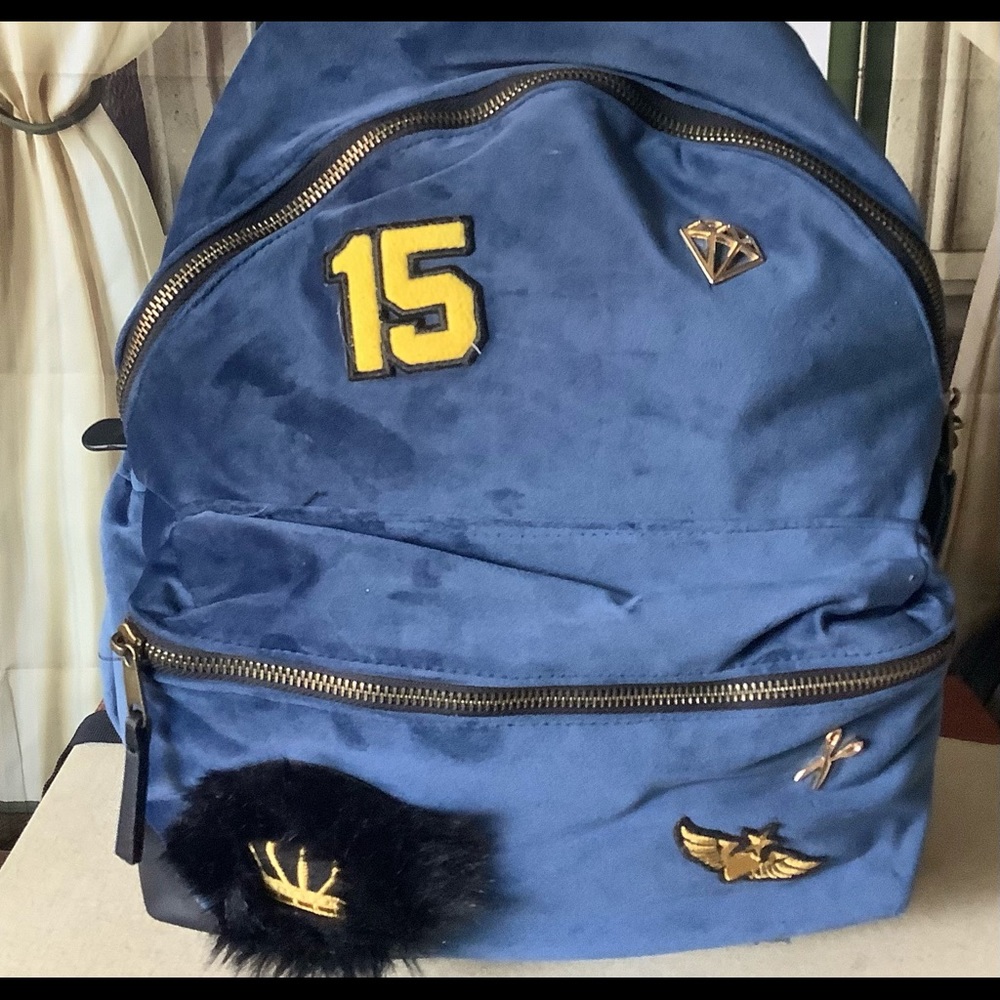 Mossimo Blue Velvet Backpack💙